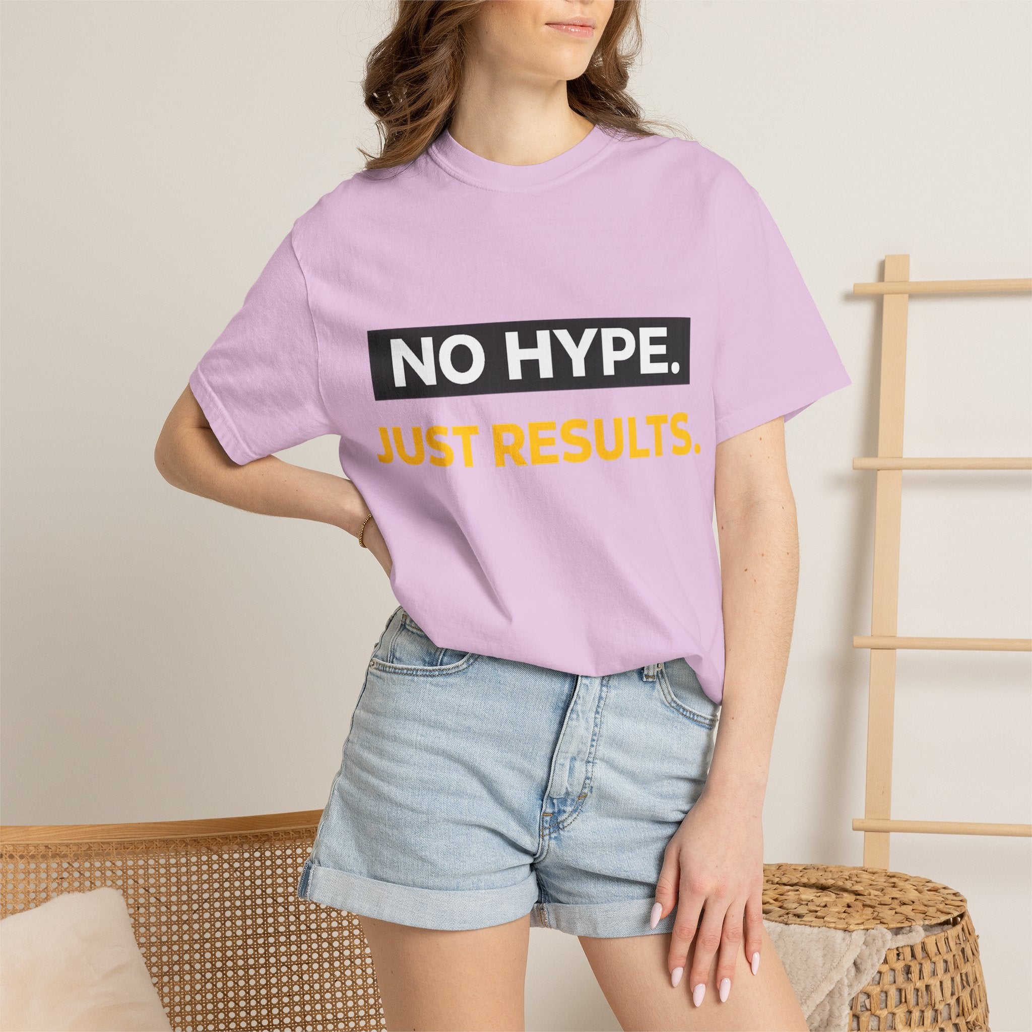 No Hype Just Results T-Shirt | Motivational Typography Tee