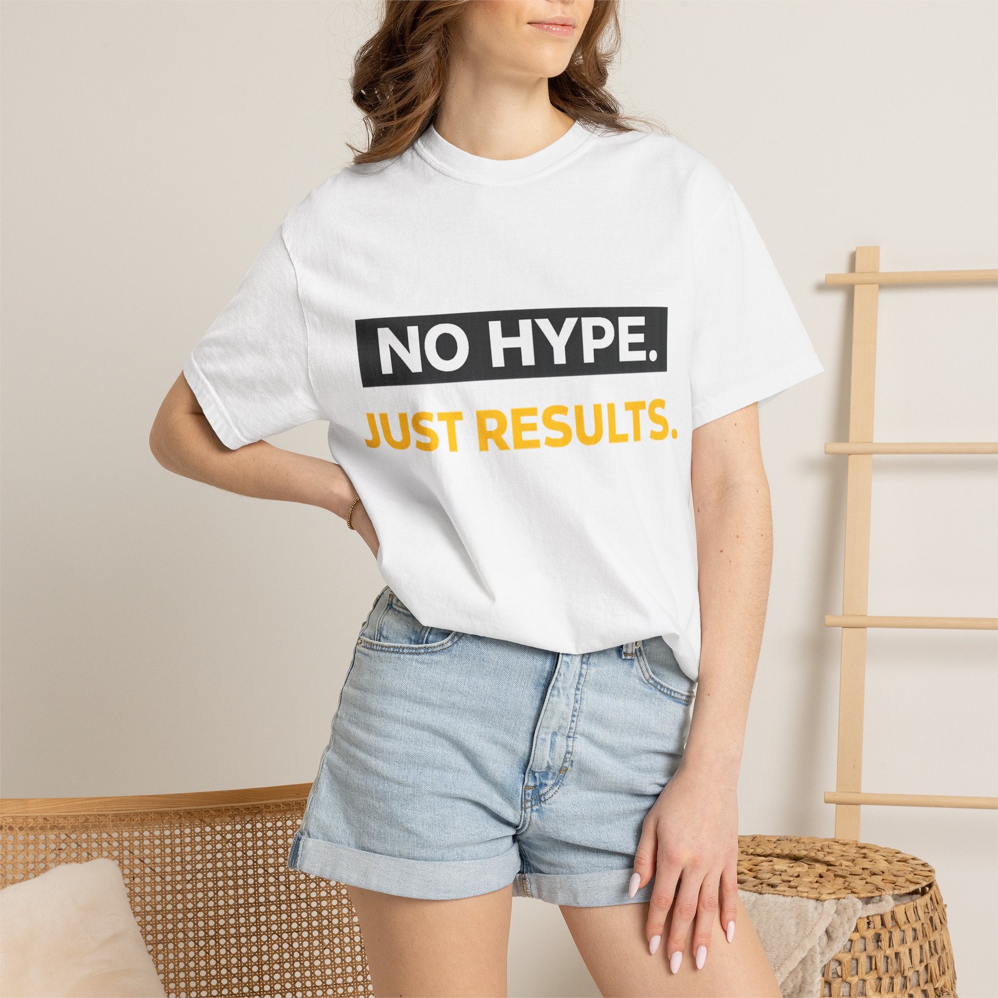 No Hype Just Results T-Shirt | Motivational Typography Tee