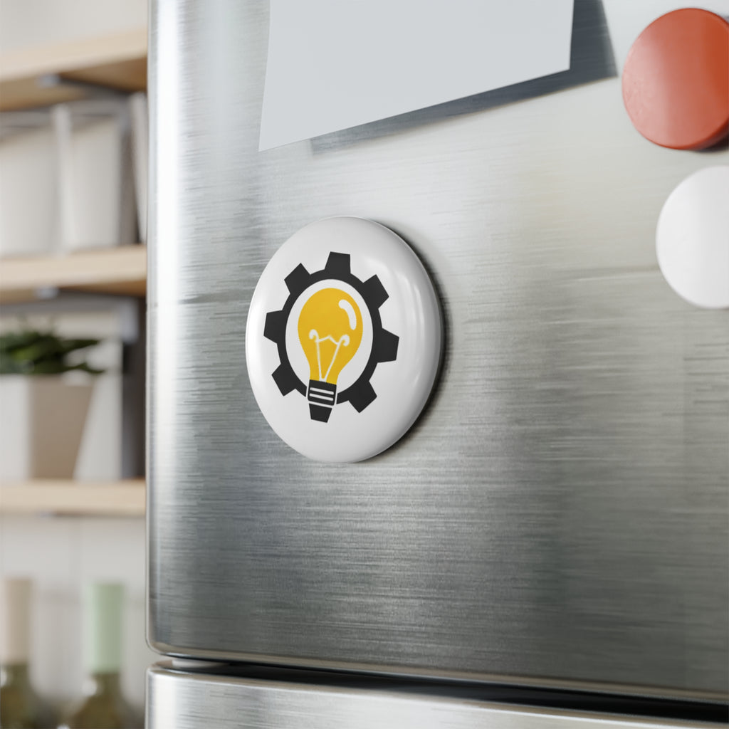Lightbulb Gear Icon Button Magnet