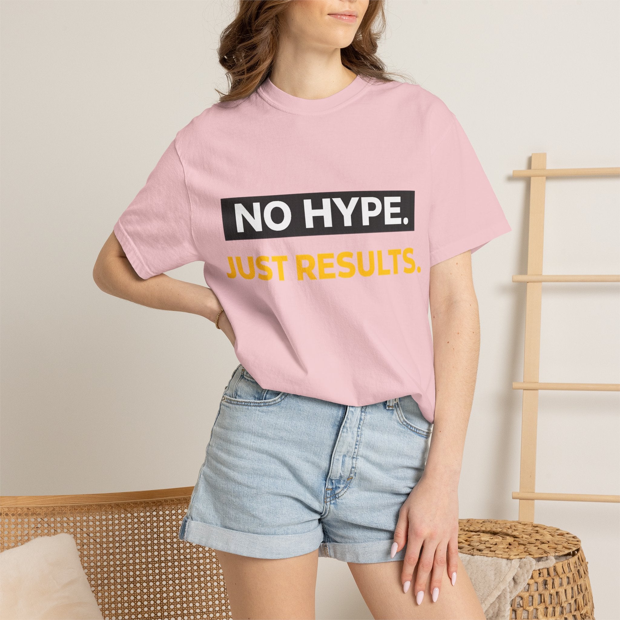 No Hype Just Results T-Shirt | Motivational Typography Tee