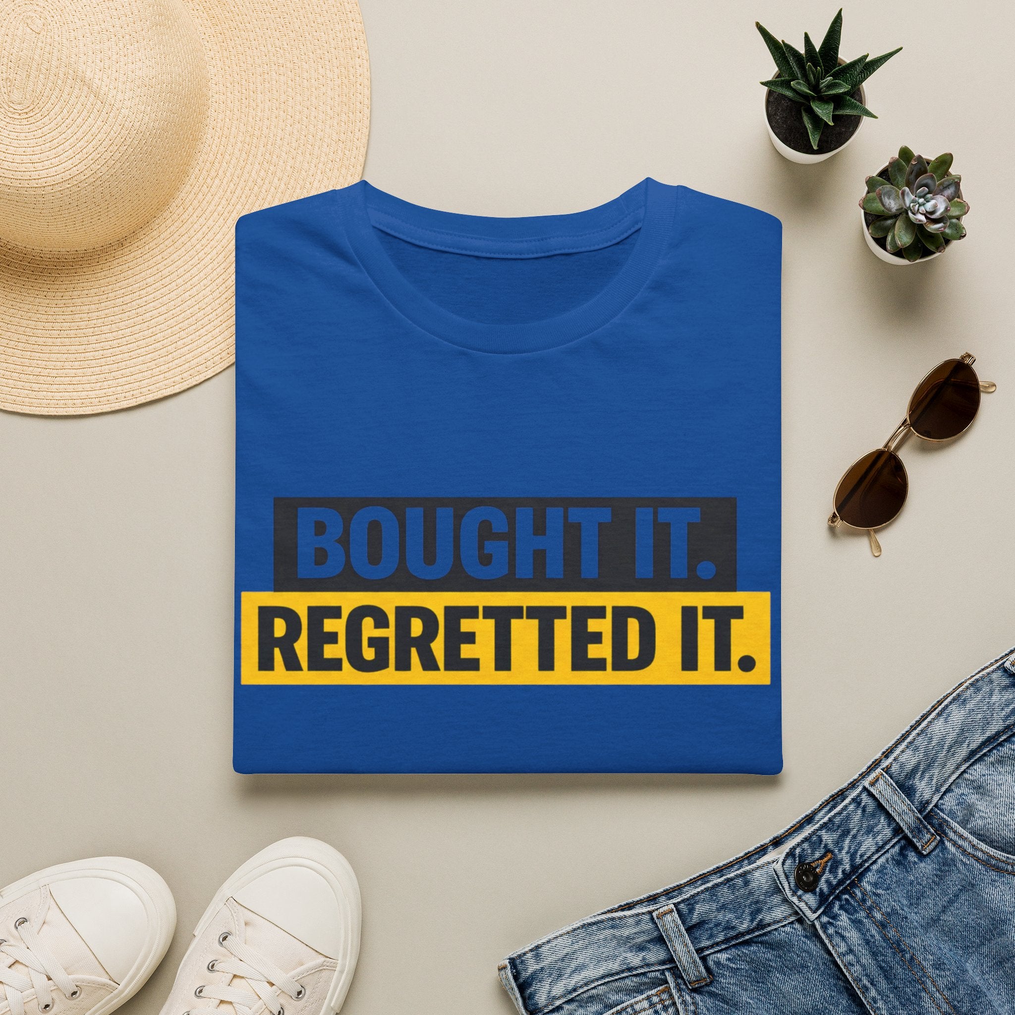 Bought It Regretted It T-Shirt | Funny Text Graphic Tee