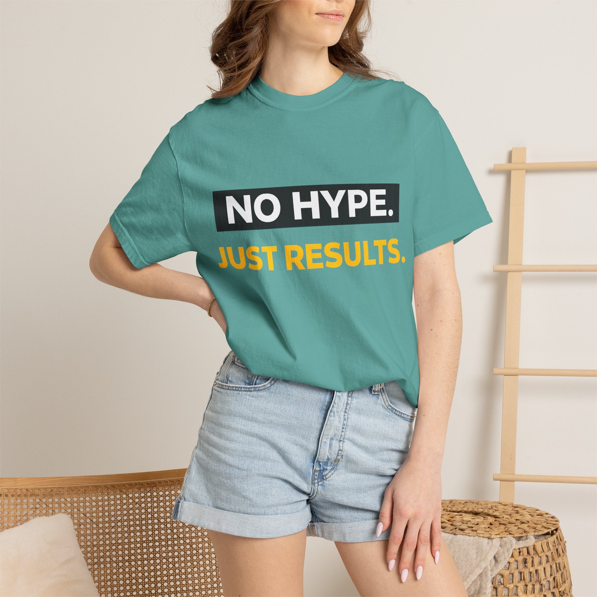 No Hype Just Results T-Shirt | Motivational Typography Tee