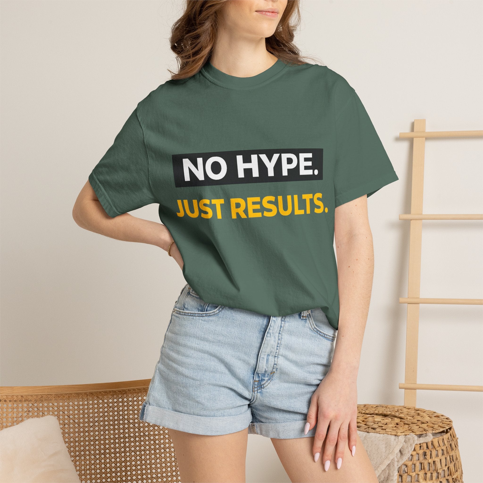 No Hype Just Results T-Shirt | Motivational Typography Tee